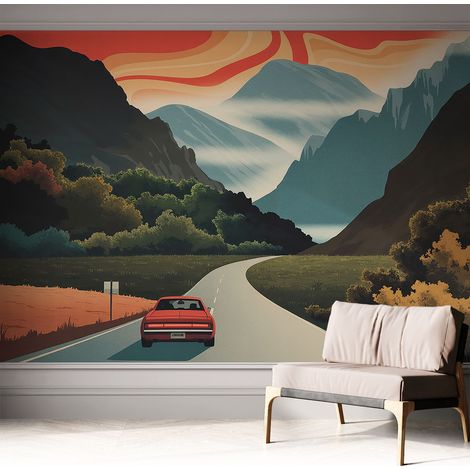 Papier peint adhésif avec colle pour décoration moderne de salon chambre à coucher cuisine et bureau Facile Aventure en montagne 312x219 cm (1/5)