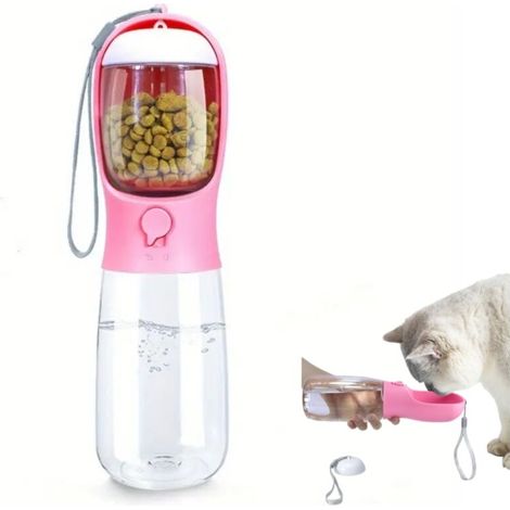 Portable water bottle for cats and dogs