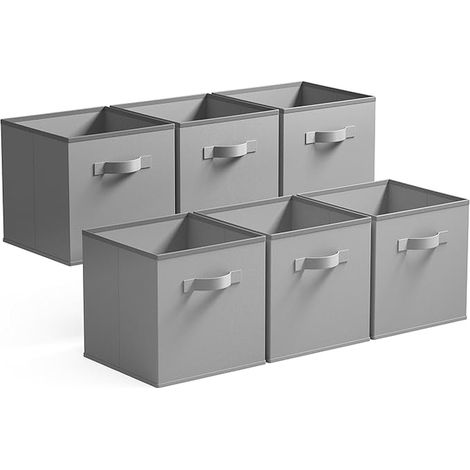Caisses de Rangement Cubes de Rangement Pliables en Tissu avec Poignées Paniers et Boîtes de Rangement pour Étagère Meuble Cube Rangement Pliable 27x27 cm Gris (1/2)