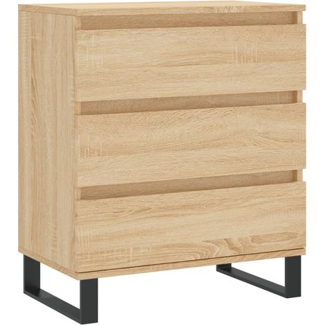 Credenza cassettiera mobile contenitore organizer cucina soggiorno salotto sonoma 60 x 35 x 70 cm legno ingegnerizzato marrone 020031611