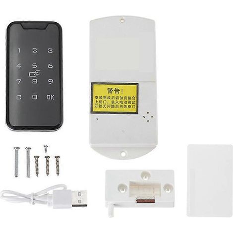 Serrure électronique pour armoire, serrure sans clé à mot de passe et identifiant numérique intelligent, clavier tactile, système de fermeture électronique pour armoire (1/5)