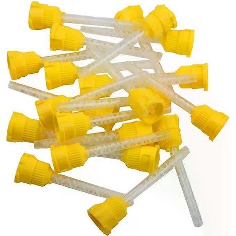 Neue 50er-Packung Dentalmaterialien, Silikonkautschuk-Förder- und Mischköpfe, Einweg-Abformdüsen, Mischrohre (1/4)