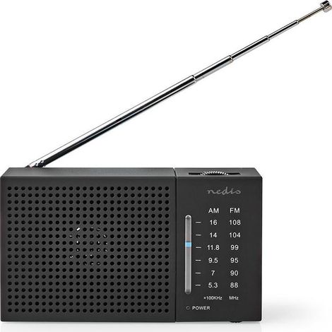 Radios Nedis Fm Am 1.5 W Tamaño De Bolsillo Negra.