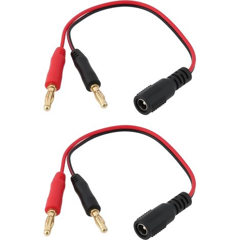 2 Pcs Câbles de Charge de Batterie DC 5521 Femelle vers Fiche Banane 4 Mm FSV2206 Compatible avec Goggles systèmes de charge de batterie (1/5)