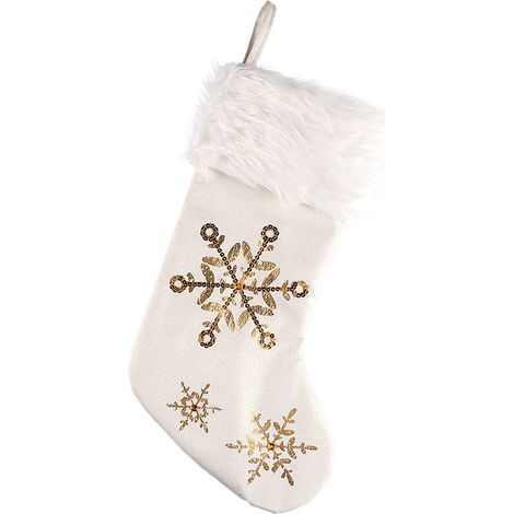 Chaussette de Noël à Paillettes Flocons de Neige pour Bonbons (1/5)