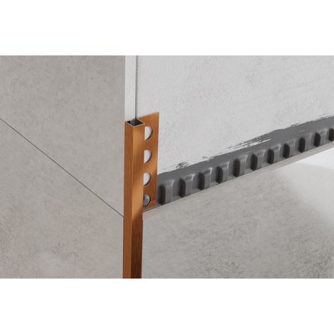 Dekoratives QS-Profil aus rostfreiem Stahl für Fliesen 1.2cm x 270cm - Kupfer satiniert