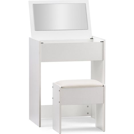 Schminktisch mit Spiegel / Make Up Tisch Glamdesk mit Sitzhocker weiß hjh LIVING (1/5)