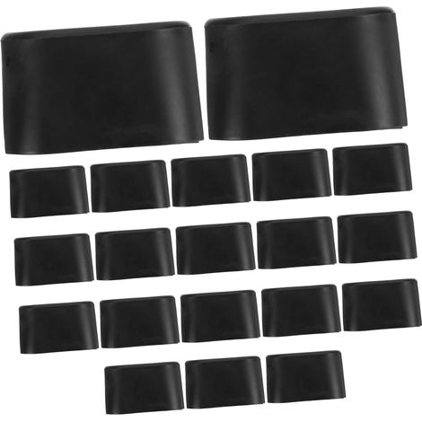 Embouts de protection ovales noirs en PVC antidérapants, lot de 20 (1/5)