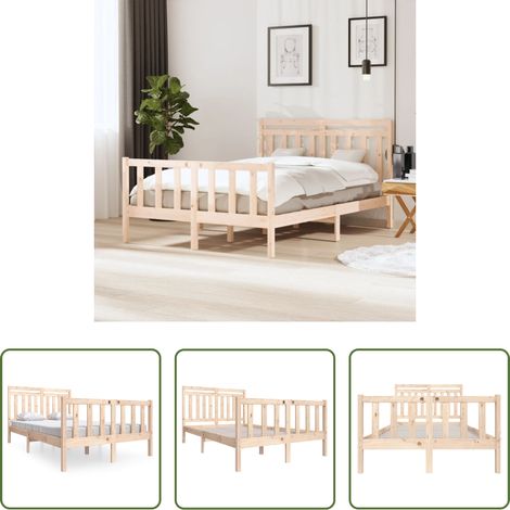 vidaXL Kiefernholz Bett - Massivholzbett 140x200 cm (1/5)