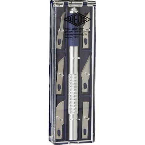 WEDO 078722 KIT COUTEAU DE BRICOLAGE AVEC 6 LAMES DE RECHANGE ARGENT (1/3)