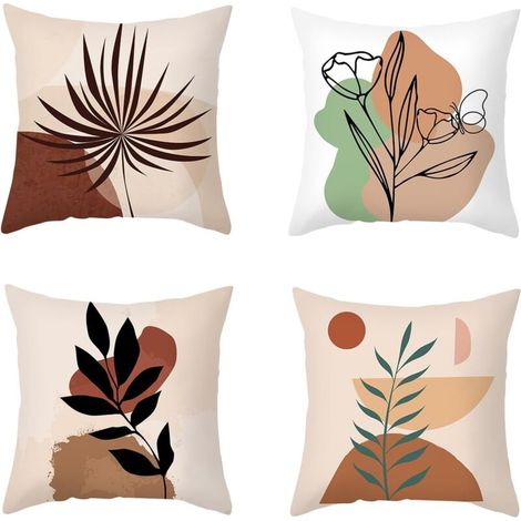 CCYKXAA Set di 4 federe per cuscini, 45 x 45 cm, cuscini decorativi per divani, cuscini decorativi, per decorare soggiorni e camere da letto (1/4)
