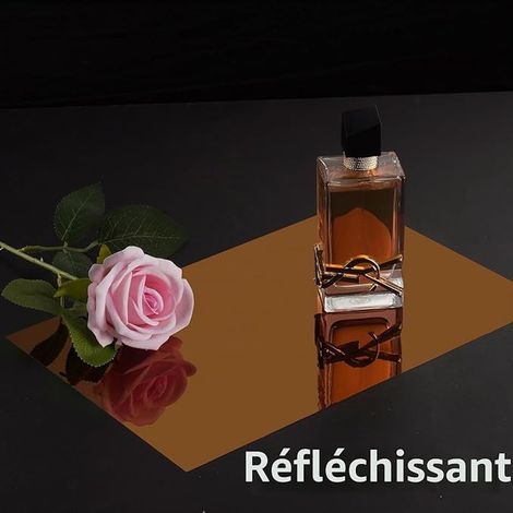 30CM×7M Papier Peint Adhesif Mural Miroir Autocollant Porte Placard Marron Métallique Papier Adhesif pour Meuble Salon Réfléchissant Feuilles Autocollantes Miroir Stickers Muraux (1/3)