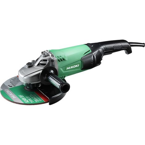 Hikoki – Meuleuse d’angle 230 mm 2200 W – G23SWU2 – Protection contre mise en marche après panne – Tête basse – Blocage broche pour changement facile
