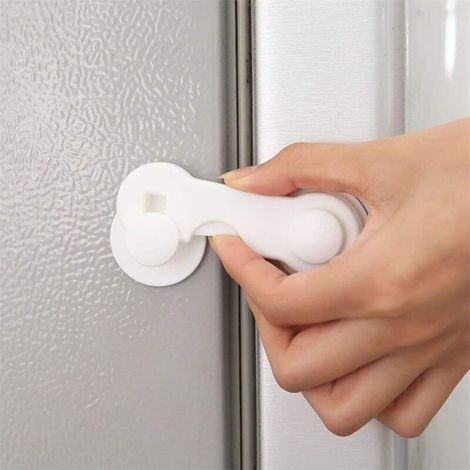 10 X Verrou De Sécurité Pour Enfants: Serrure Porte Placard Frigo Tiroir Armoire Pour Bébé, Bloque Porte Fenêtre Sans Perçage, Bon Protection Pour Enfants Ou Bébés - Blanc (1/5)