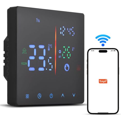 Termostato inteligente Eosnow para el hogar, temporizador semanal programable por WiFi, control manual/automático mediante la aplicación digital Tuya, controlador de temperatura con pantalla LCD, cale (1/3)