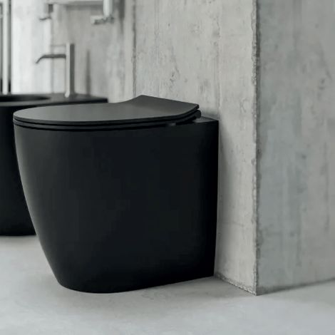 Wc a Terra Senza Brida Ercos "Kite" Nero Opaco (1/5)