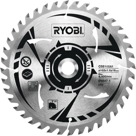 Lame Scie Circulaire Ultra Fine - CSB165A1 - Ø 165mm, 40 Dents Carbure, Coupe Nette Bois, Spécial Sans Fil (1/3)