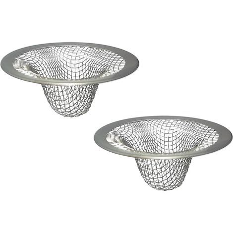 Lot de 2 petites crépines de 2,5 cm, en acier inoxydable, pour évier de buanderie, de piscine, de buanderie, de camping-car (1/4)