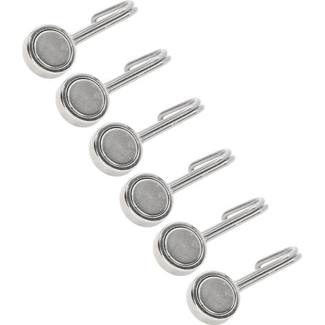 6er-Set schwenkbare Magnethaken, kleine, leichte und stabile Haken für Regale zur Organisation und Montage, 0 bis 5 kg, Nickel (1/5)