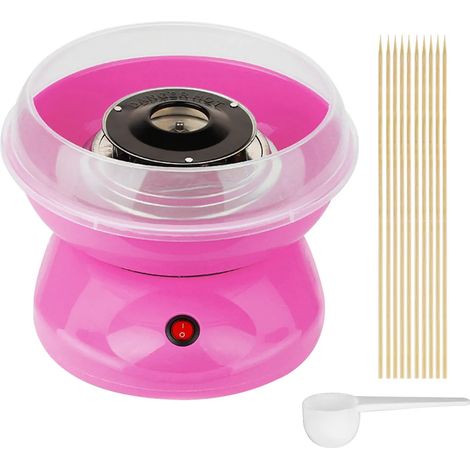 Machine à barbe à papa automatique, 500 W, rose, avec 10 bâtonnets et une cuillère doseuse. (1/5)
