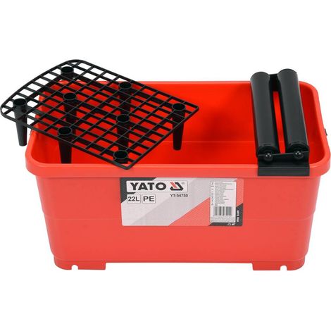 Seau à carrelage 22L avec rouleaux racleurs et grille d'insertion (1/5)