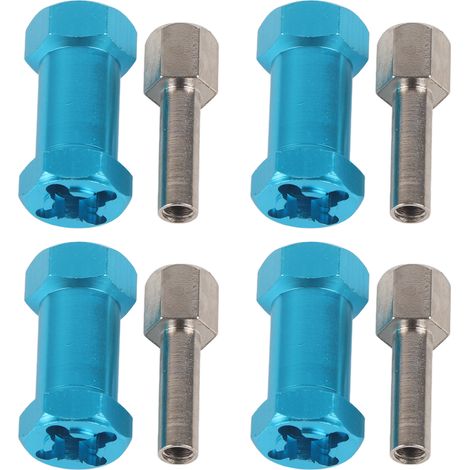 4 pièces Moyeu Roue Hexagonal 12mm Métal pour RC Crawler D90 AX10 SCX10 F350 (Bleu 25mm) (1/5)