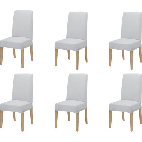 Coppia di coprisedia con schienale in tessuto elasticizzato antimacchia in 10 colori Vestisedia Bianco - 6 pezzi