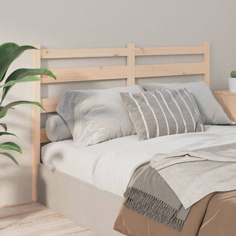 Bed Headboard  Natural Wood  Solid Pine Wood  Large vidaXL (1/5)