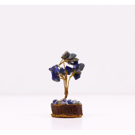 Mini arbres de pierres précieuses sur socle en bois - Sodalite (15 pierres)- Vendu par 1 (1/4)