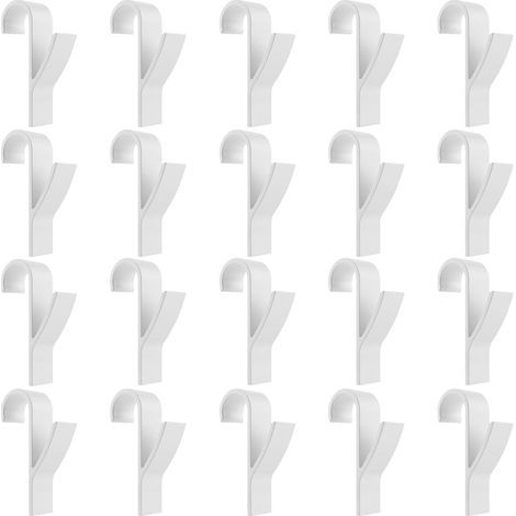 20 Pack White Radiator Hooks, ABS Plastic Radiator Hooks, Heated Towel Rail Radiator Hooks, Round Radiator Hanging Hooks Holder for All Standard Radiators, Bathroom, Kitchen (1/5)