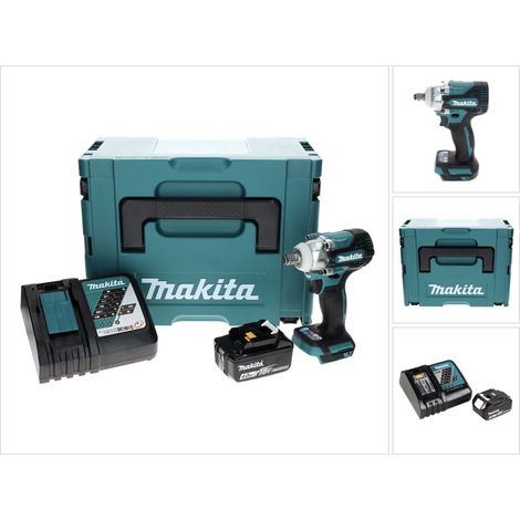 Llave de impacto sin cable Makita DTW 300 RM1J 18 V 330 Nm 1/2" sin escobillas + 1x batería recargable 4,0 Ah + cargador + Makpac