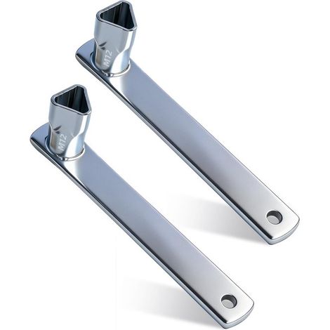 Clés triangulaires M12, lot de 2, clés universelles pour bornes, poteaux, armoires et équipements de sécurité (1/5)