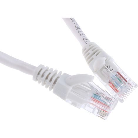 Câble Ethernet cat 5e Avec connecteur gaine PVC Blanc / , Non blindé, 500mm ( Prix pour 1 )