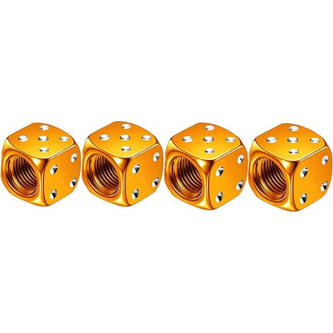Bouchons de valve colorés en alliage d'aluminium en forme de dés pour pneus de voiture, bouchons de valve métalliques pour voitures et motos, embouts de valve (1/3)