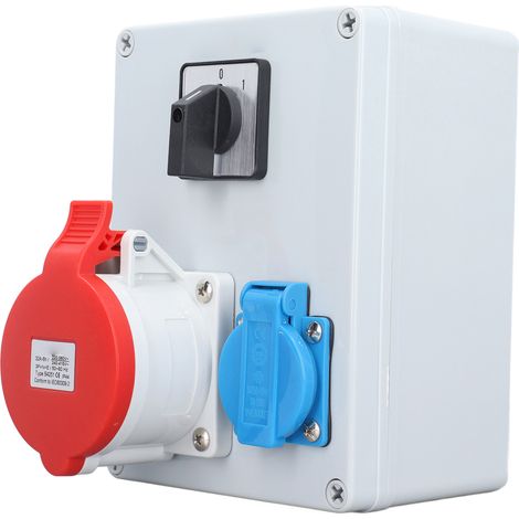 Boîte de distribution électrique murale CEE 5P 32A 16A avec interrupteur à deux positions, étanche IP44, pour le bâtiment (1/5)