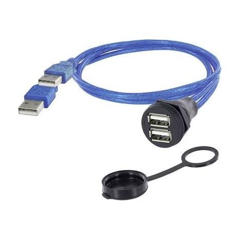 2 USB 2.0 tipo A Presa con telaio di montaggio 1310-1028-01 M22 1310-1028-01 encitech Contenuto: 1 pz. (1/3)