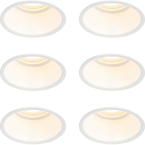 Set mit 6 Einbaustrahlern weiß GU10 50mm IP44 - Dept
