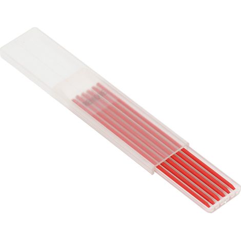 Lot de 6 mines de crayon de charpentier 2,8mm HB, outil de traçage et marquage pour menuiserie, cire rouge (1/5)