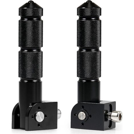 Repose-pieds universels pliables pour passager arrière (lot de 2) pour motos, noirs (1/5)
