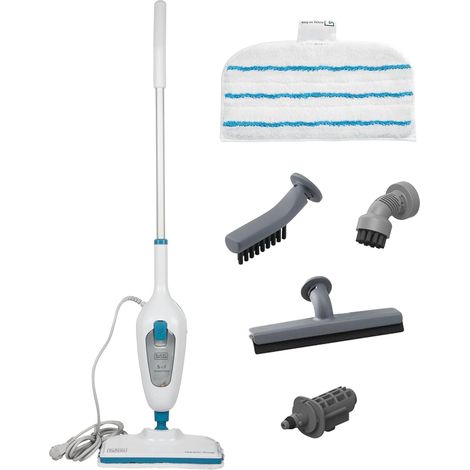 Balai Vapeur avec Nettoyeur à Main et 5 Accessoires - Multifonctions Puissance 1300W - Temps de Chauffe 25 sec - Tête Pivotante 180° - Réservoir Amovible 350 ml - FSMH13E5-QS (1/5)