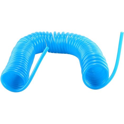 Tuyau spiralé à air comprimé de 9 m, avec connecteur, pour usage domestique, atelier, voiture, bleu, diamètre 6 x 4 mm (1/5)