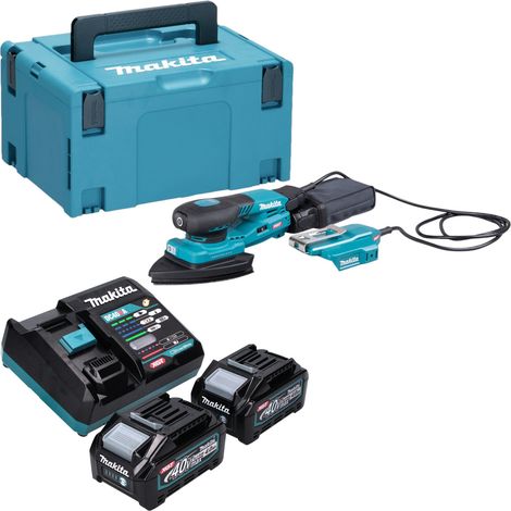 Makita BO 006 CGM201 Ponceuse delta sans fil 40 V max. 100 x 150 mm 3,0 mm course Brushless + 2x batterie 4,0 Ah + chargeur + Makpac (1/5)