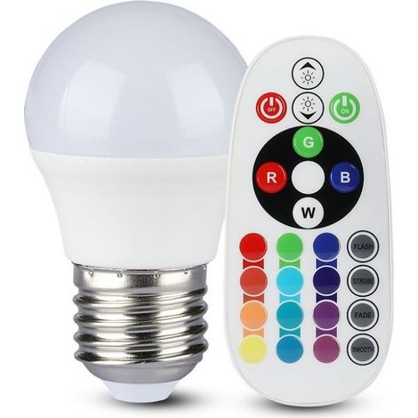 V-TAC VT-2224 2772 Lampadina LED E27 3,5W G45 con Telecomando RGB RGB - 3000K (1/5)
