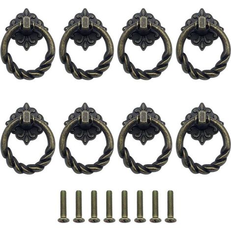 Lot de 8 Anneaux de Tiroir Style Rétro pour Meubles et Décoration Intérieure (1/5)