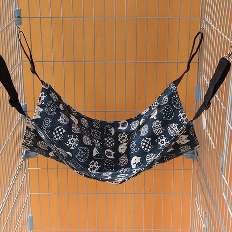 Hamaca colgante para gatos, hamaca colgante universal ajustable para las cuatro estaciones, nido para gatos, hamaca para gatos (cabeza de gato sobre fondo azul), S (1/5)
