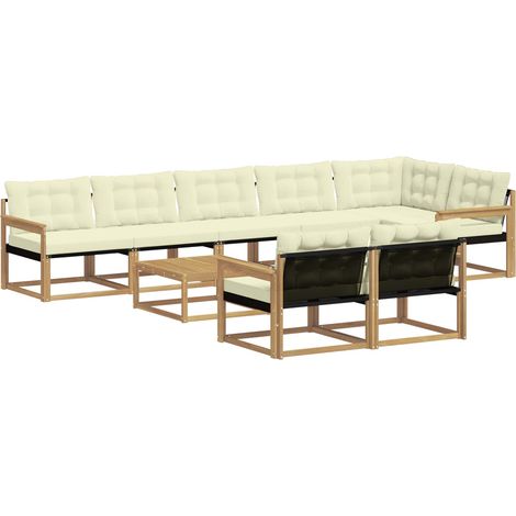 Outdoor Sofa Set 9 pcs White and Cream 79 x 79 x 37 cm vidaXL (1/5)