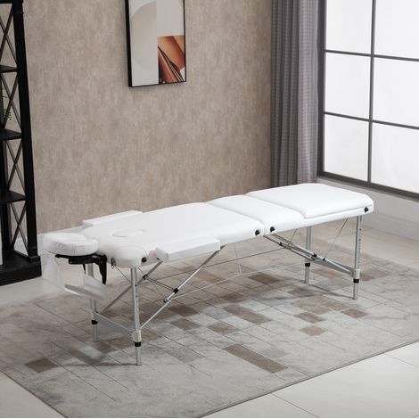 Tavolo da massaggio pieghevole regolabile, 215 x 60 x 61-84 cm, bianco HAVRYA (1/5)