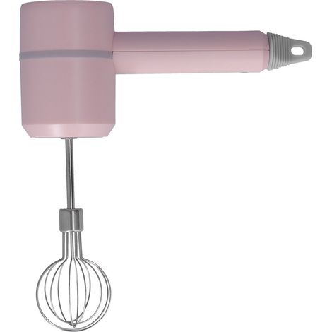 Batteur électrique à main, longue durée, moteur puissant, bâtonnet à œufs amovible, rose, sans fil, 2 bâtonnets