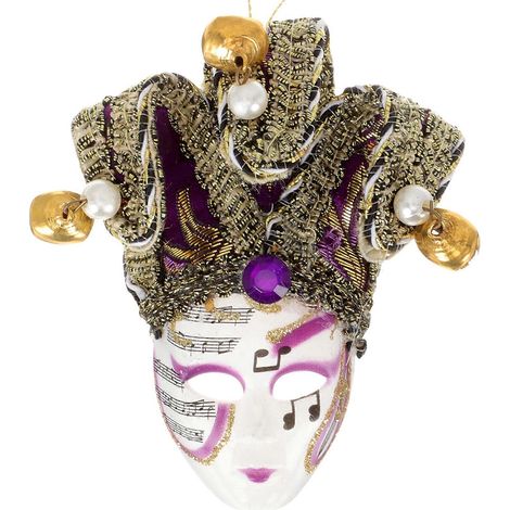 Autocollant magnétique Masque de clown de carnaval, décoration magnétique Masque de clown, autocollant pour réfrigérateur-11.5x5.5cm-Purple
