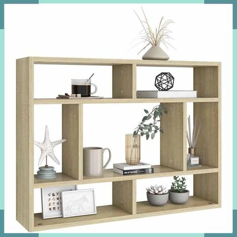 803005 étagère murale Chêne sonoma 75x16x55 cm Bois d'ingénierie (1/4)